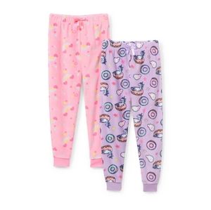 Girls 2 Pack Fleece Pajama Set Pants Size 5